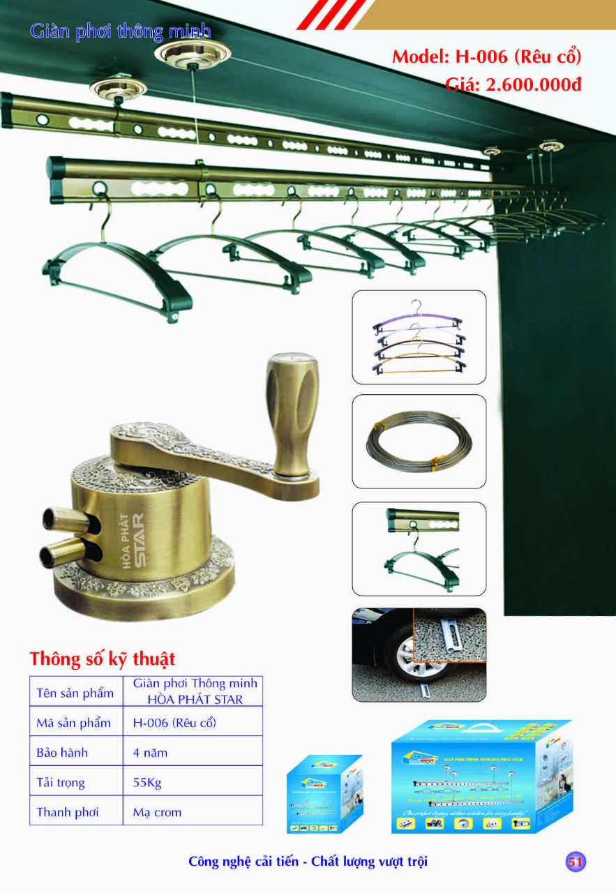 Giàn phơi Hòa Phát H-006